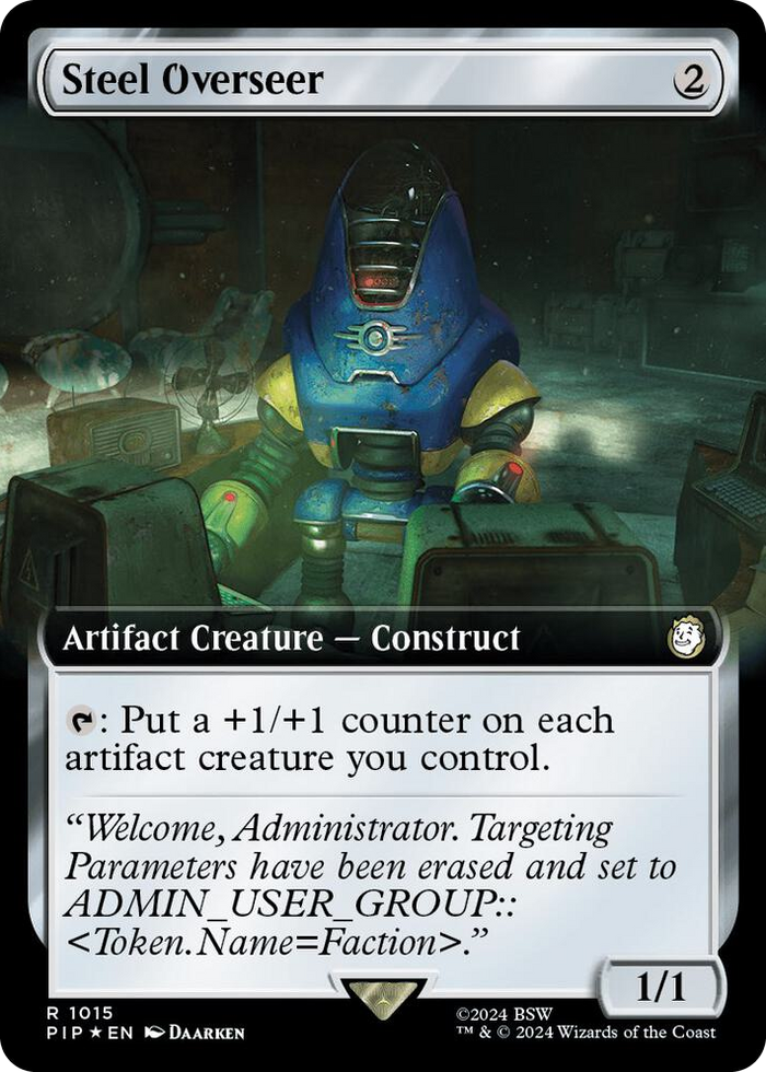 Steel Overseer (Extended Art) (Surge Foil) #1015 R - Universes Beyond: Fallout Pokemon card