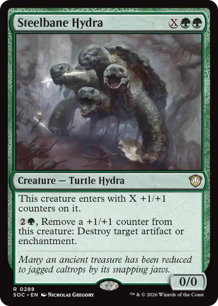 Steelbane Hydra #288 R - Commander: Secrets of Strixhaven Pokemon card