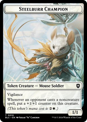 0010 Steelburr Champion // Squid Double-Sided Token T Commander: Bloomburrow