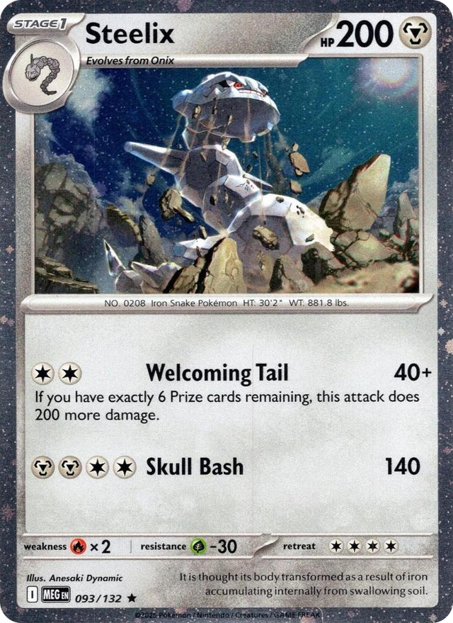 0093 Steelix - 093/132 (Cosmos Holo) Rare Miscellaneous Cards & Products