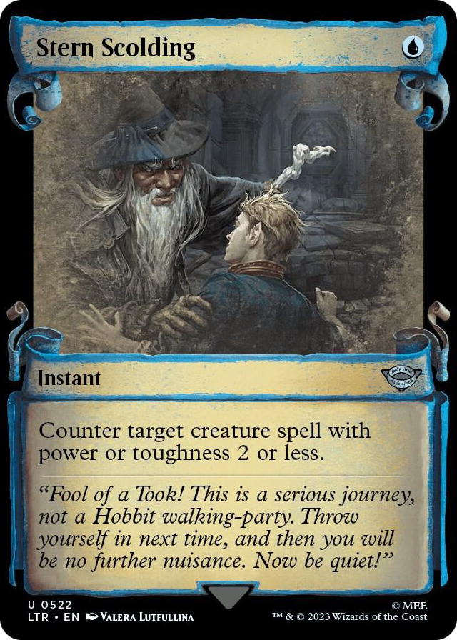 Stern Scolding (Showcase Scrolls) #522 U - Universes Beyond: The Lord of the Rings: Tales of Middle-earth Pokemon card
