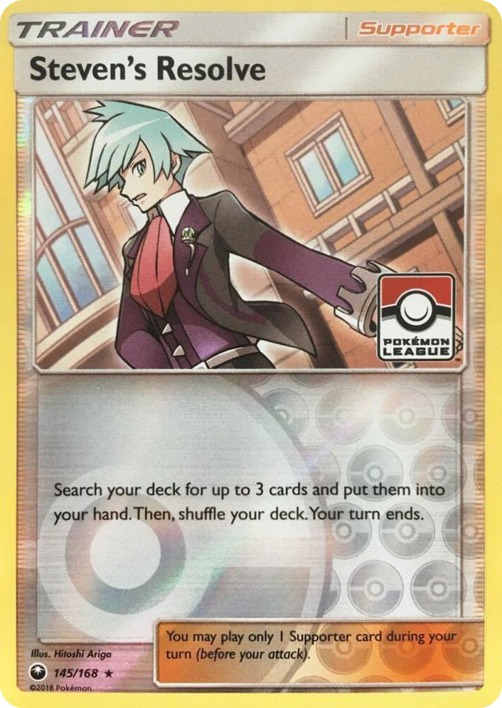 0145 Steven's Resolve - 145/168 (Pokemon League) Promo League & Championship Cards
