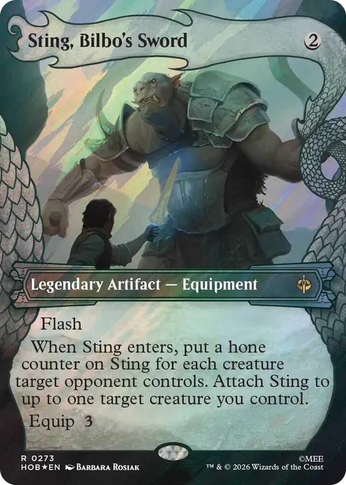 Sting, Bilbo's Sword (Showcase) (Surge Foil) #273 R - The Hobbit Pokemon card