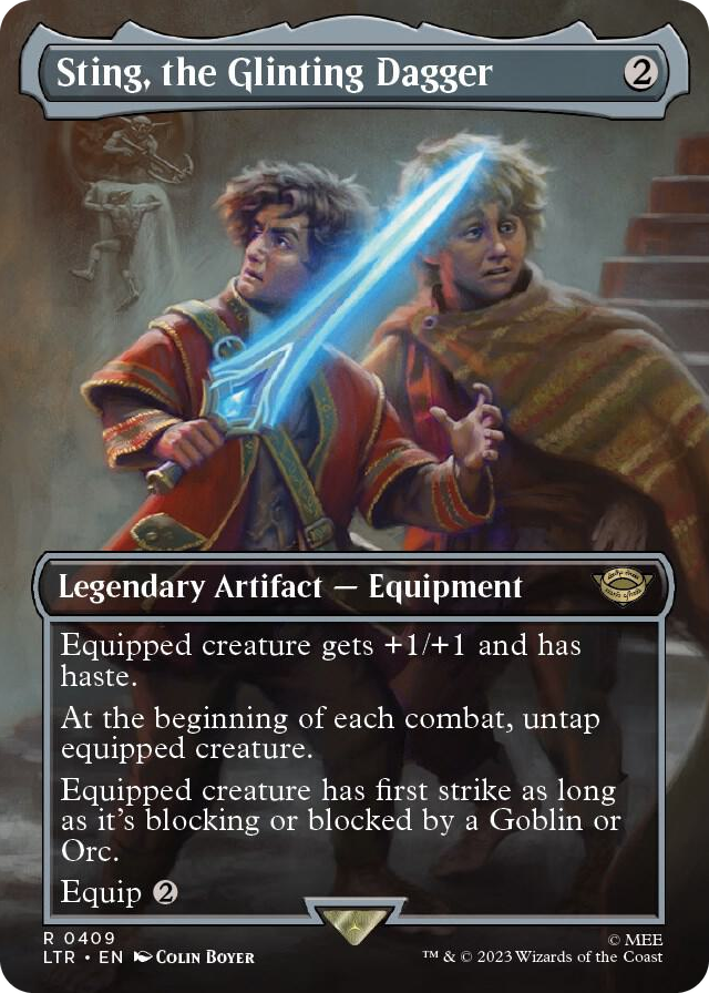 Sting, the Glinting Dagger (Borderless) #409 R - Universes Beyond: The Lord of the Rings: Tales of Middle-earth Pokemon card