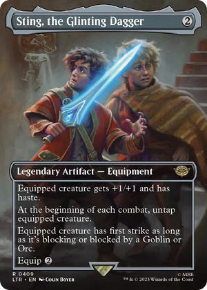 0409 Sting, the Glinting Dagger (Borderless) R Universes Beyond: The Lord of the Rings: Tales of Middle-earth