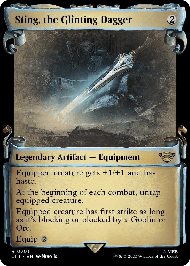 Sting, the Glinting Dagger (Showcase Scrolls) #701 R - Universes Beyond: The Lord of the Rings: Tales of Middle-earth Pokemon card