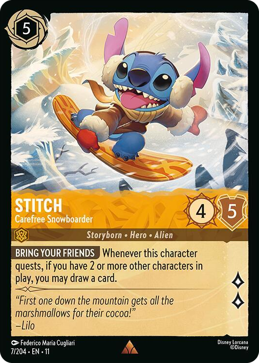 0007 Stitch - Carefree Snowboarder Rare Winterspell