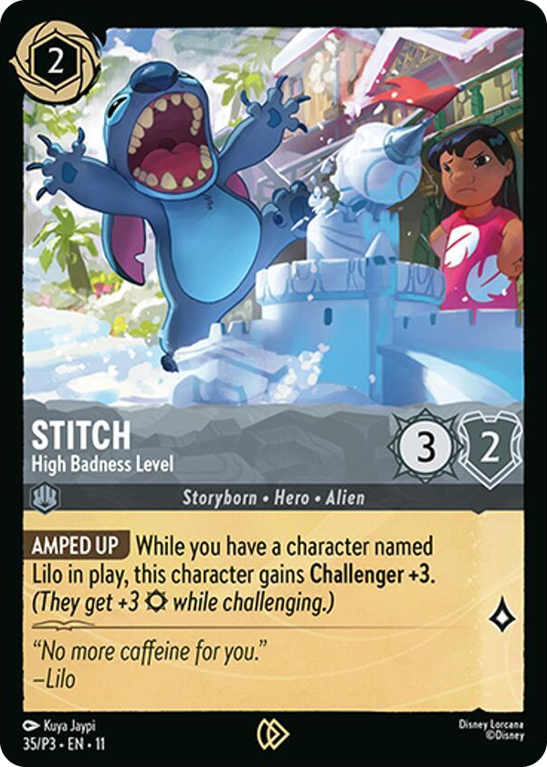 0035 Stitch - High Badness Level Promo Disney Lorcana Promo Cards