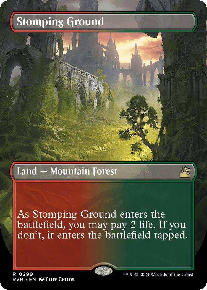 Stomping Ground (Borderless) #299 R - Ravnica Remastered Pokemon card
