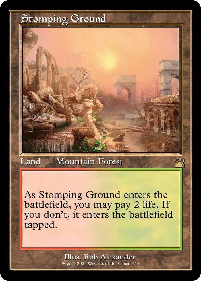 Stomping Ground (Retro Frame) #413 R - Ravnica Remastered Pokemon card