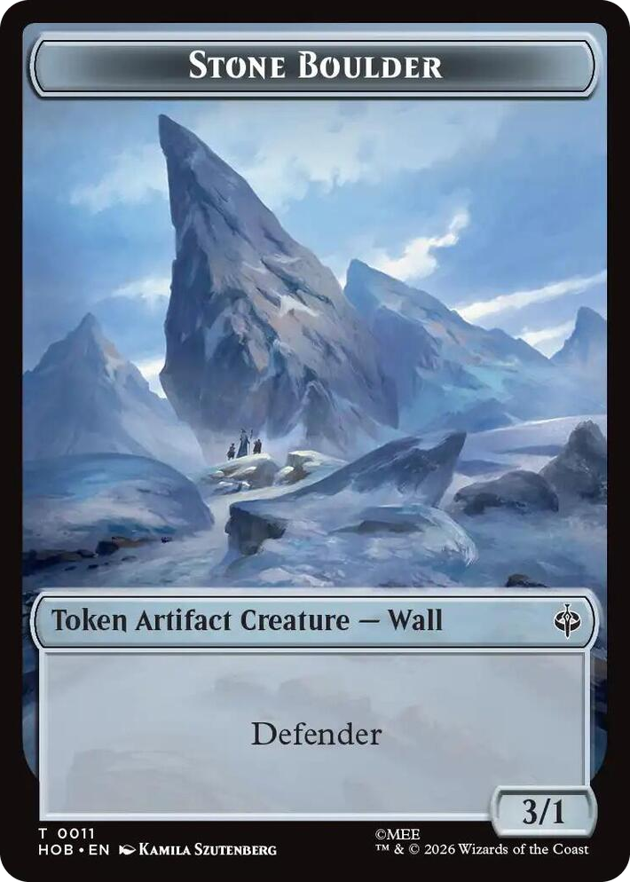 0011 Stone Boulder // Dragon Double-Sided Token T The Hobbit