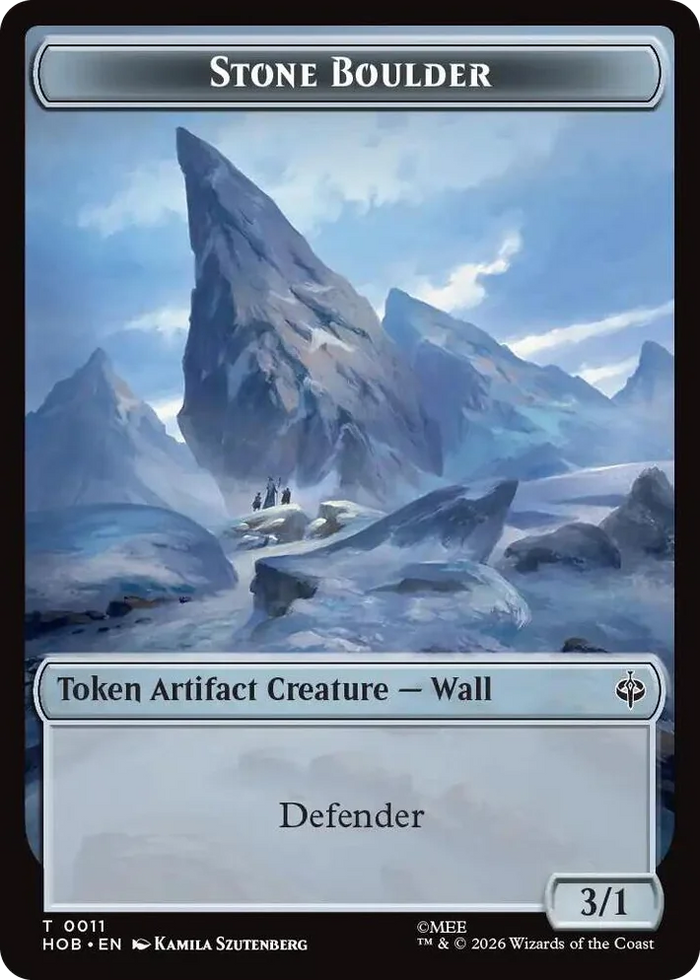0011 Stone Boulder // Dragon Double-Sided Token T The Hobbit