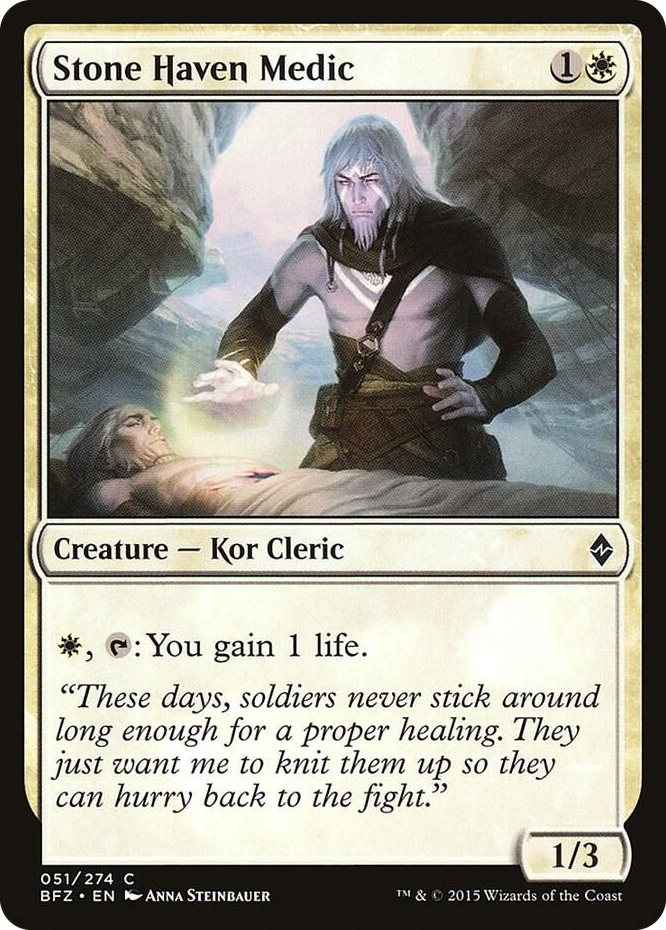 Stone Haven Medic #51 C - Battle for Zendikar Pokemon card