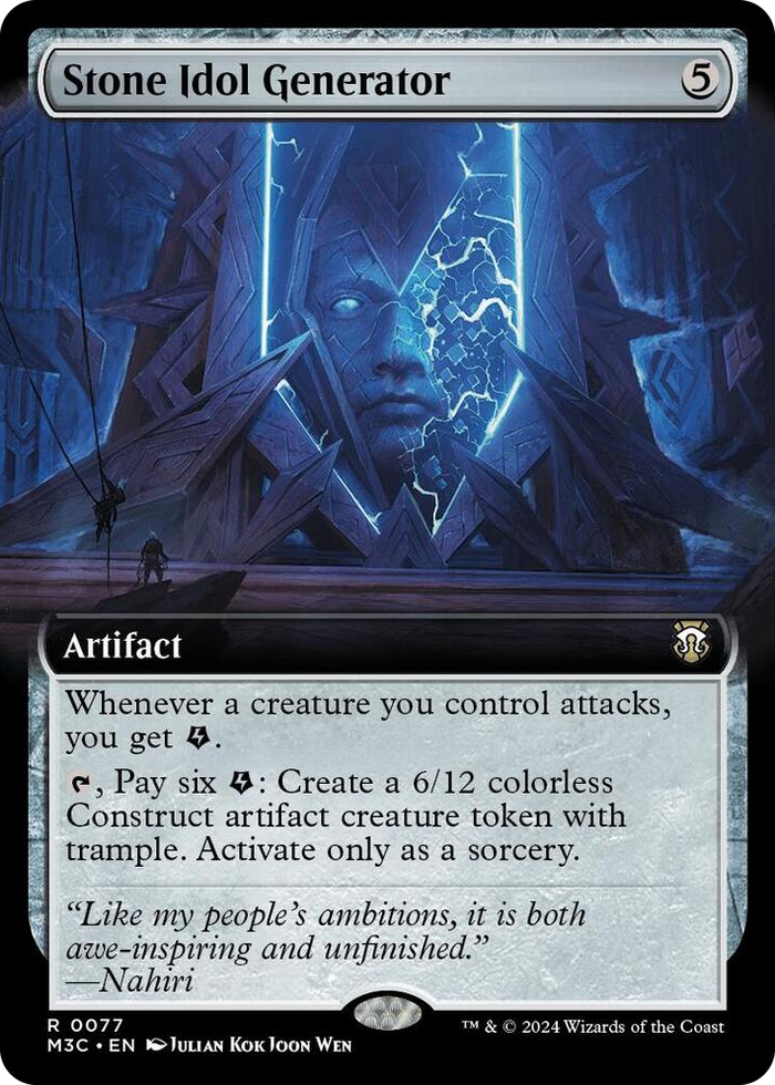 0077 Stone Idol Generator (Extended Art) (Ripple Foil) R Commander: Modern Horizons 3