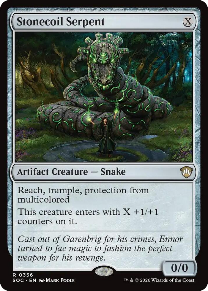 Stonecoil Serpent #356 R - Commander: Secrets of Strixhaven Pokemon card