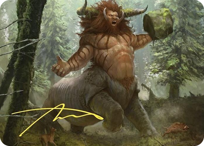 0026 Stonehoof Chieftain Art Card (Gold-Stamped Signature) S Art Series: Commander Masters