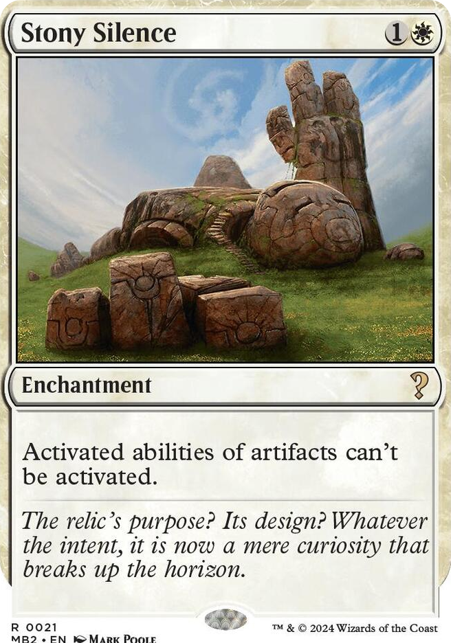 0021 Stony Silence (White Border) R Mystery Booster 2