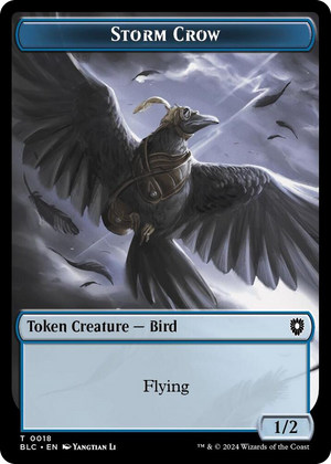0018 Storm Crow // Frog Lizard Double-Sided Token T Commander: Bloomburrow