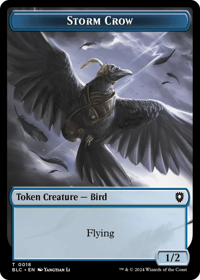 0018 Storm Crow // Frog Lizard Double-Sided Token T Commander: Bloomburrow