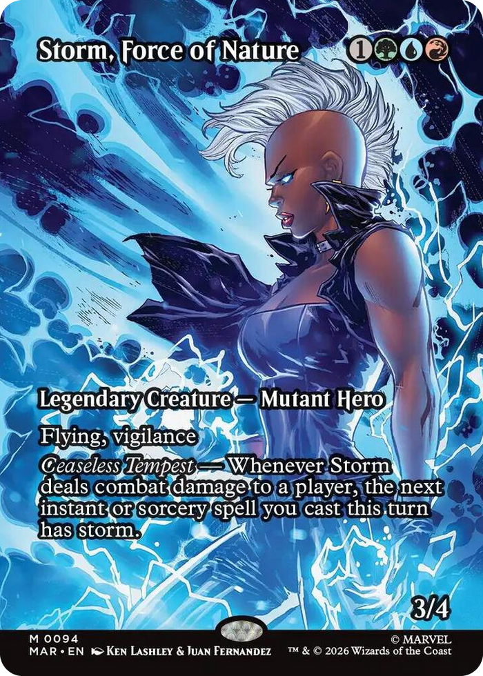 Storm, Force of Nature (Borderless) #94 M - Marvel Universe Eternal-Legal Pokemon card