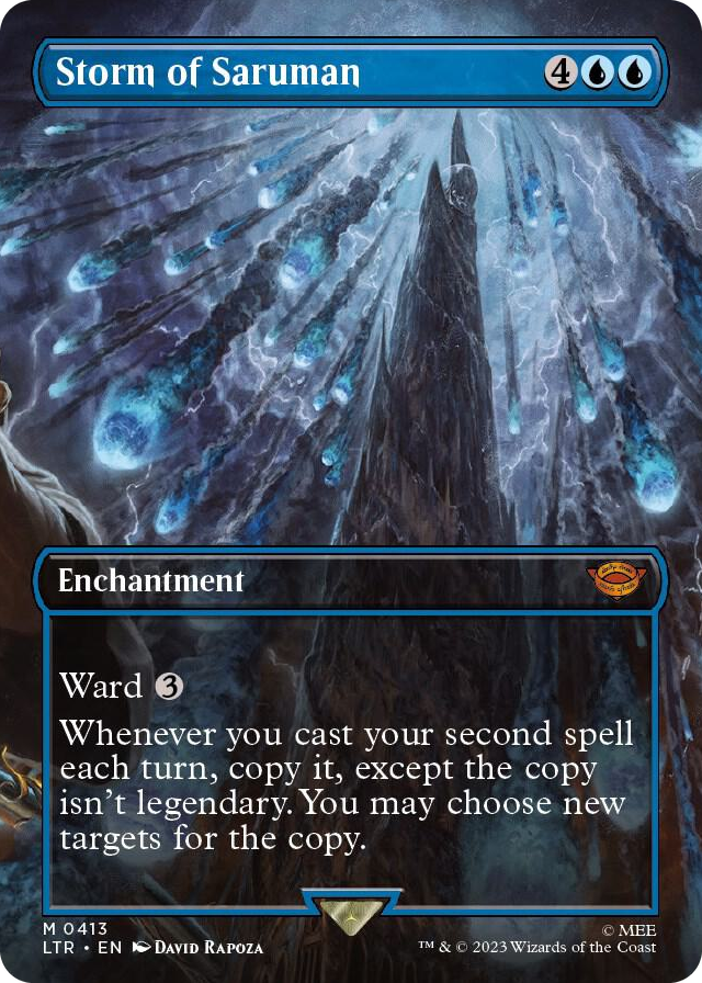 Storm of Saruman (Borderless) #413 M - Universes Beyond: The Lord of the Rings: Tales of Middle-earth Pokemon card