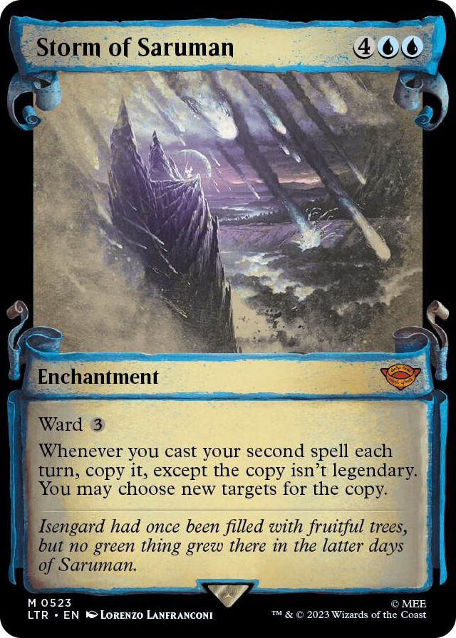 Storm of Saruman (Showcase Scrolls) #523 M - Universes Beyond: The Lord of the Rings: Tales of Middle-earth Pokemon card