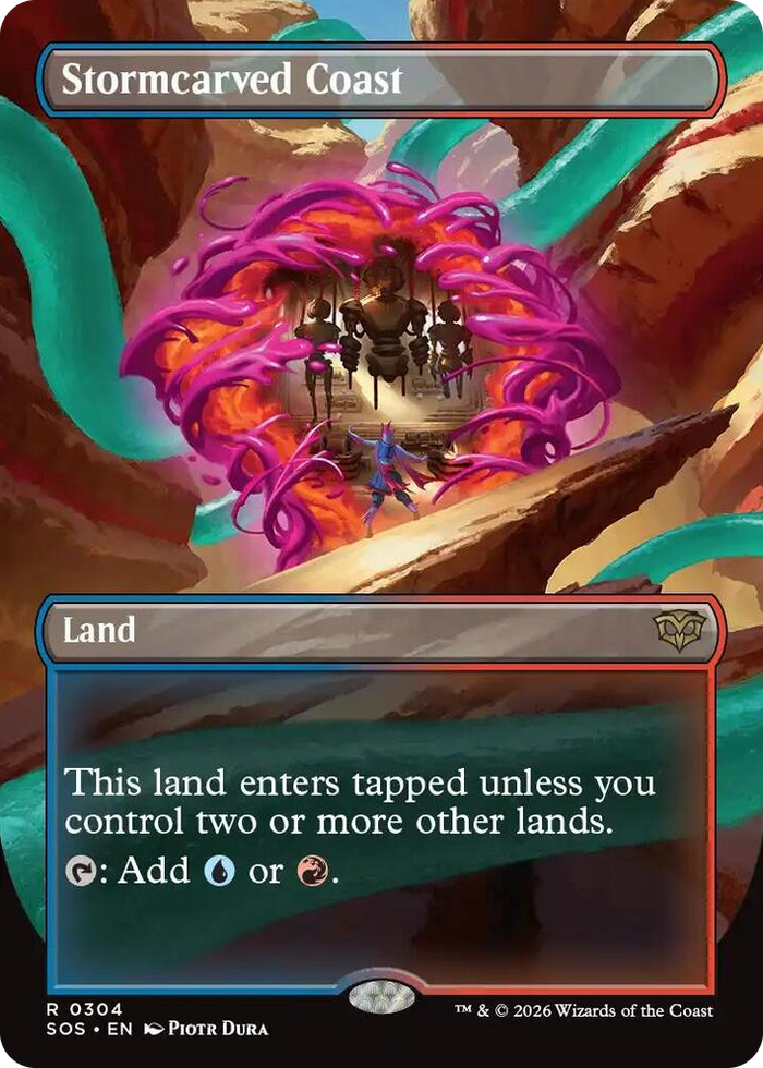 Stormcarved Coast (Borderless) #304 R - Secrets of Strixhaven Pokemon card