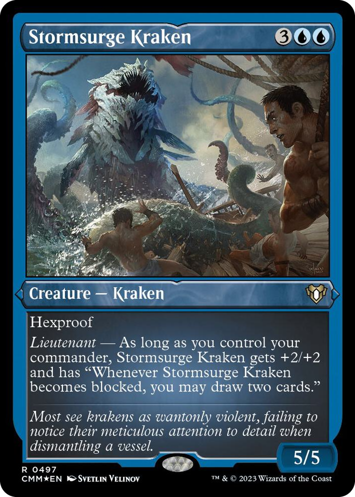 0497 Stormsurge Kraken (Foil Etched) R Commander Masters