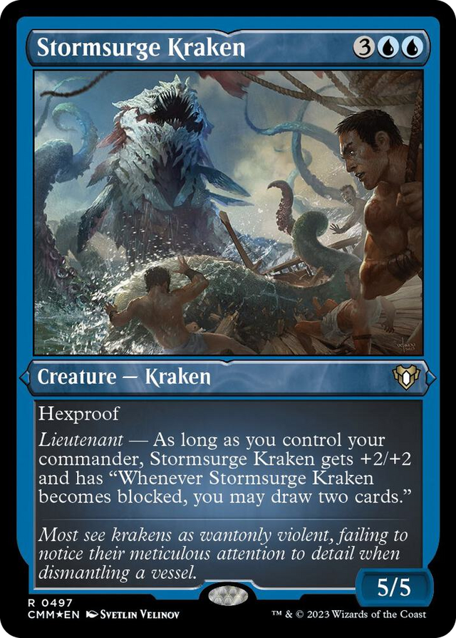 0497 Stormsurge Kraken (Foil Etched) R Commander Masters