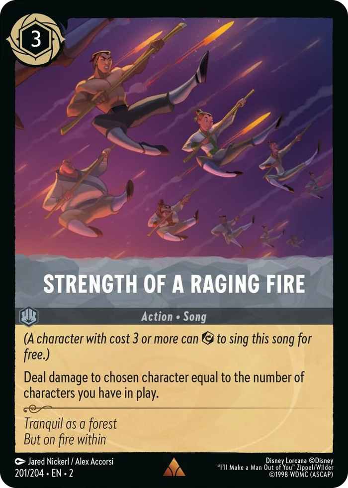 Strength of a Raging Fire #201 Rare - Rise of the Floodborn Pokemon card