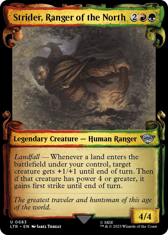 Strider, Ranger of the North (Showcase Scrolls) #683 U - Universes Beyond: The Lord of the Rings: Tales of Middle-earth Pokemon card