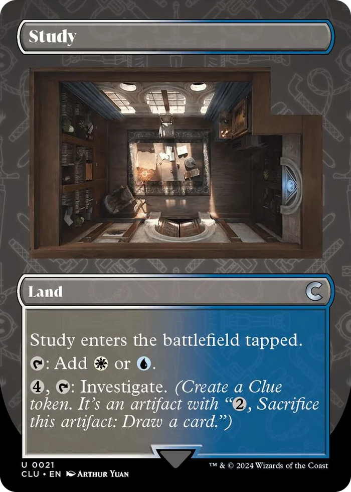 0021 Study (Borderless) U Ravnica: Clue Edition
