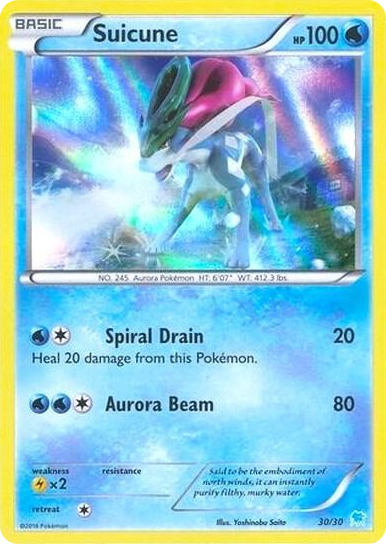 0030 Suicune (30 - Holo) Common XY Trainer Kit: Pikachu Libre & Suicune