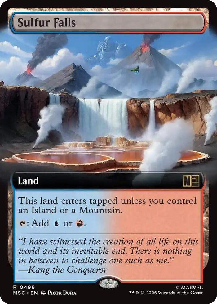 Sulfur Falls (Extended Art) #496 R - Commander: Marvel Super Heroes Pokemon card