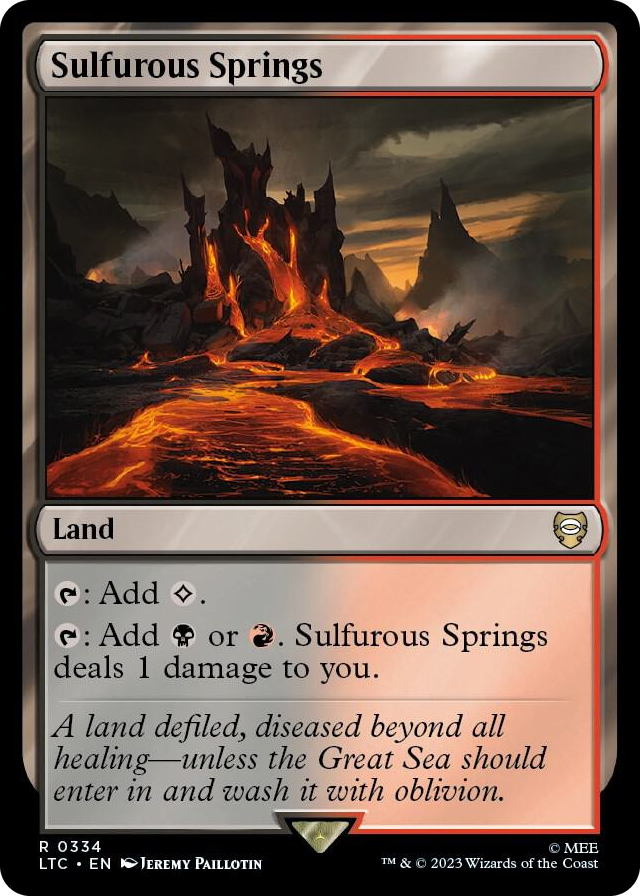 Sulfurous Springs #334 R - Commander: The Lord of the Rings: Tales of Middle-earth Pokemon card