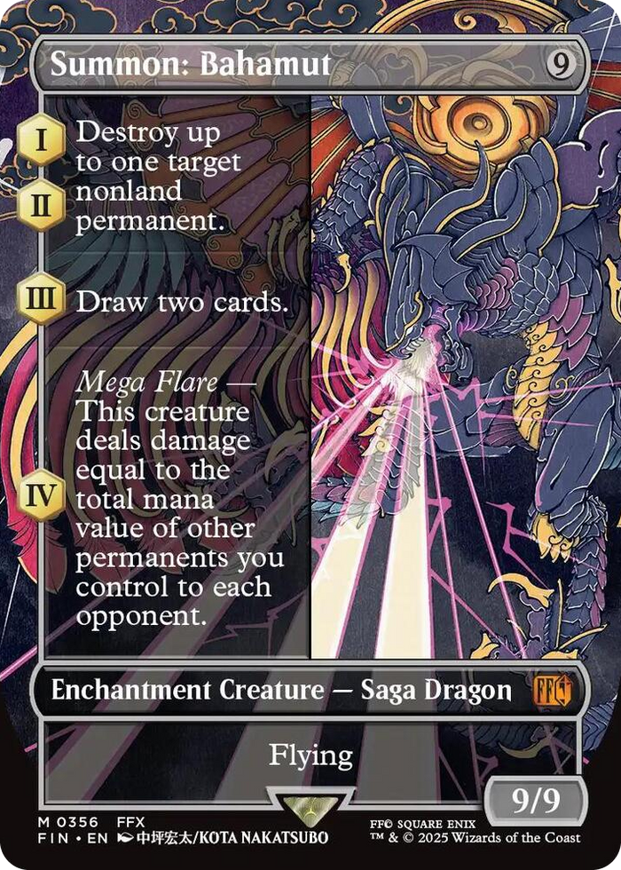 Summon: Bahamut (Borderless) #356 M - FINAL FANTASY Pokemon card