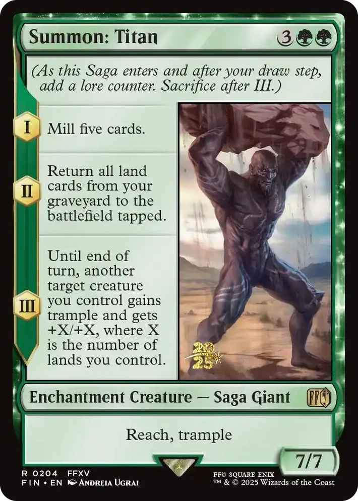 0204 Summon: Titan R Prerelease Cards