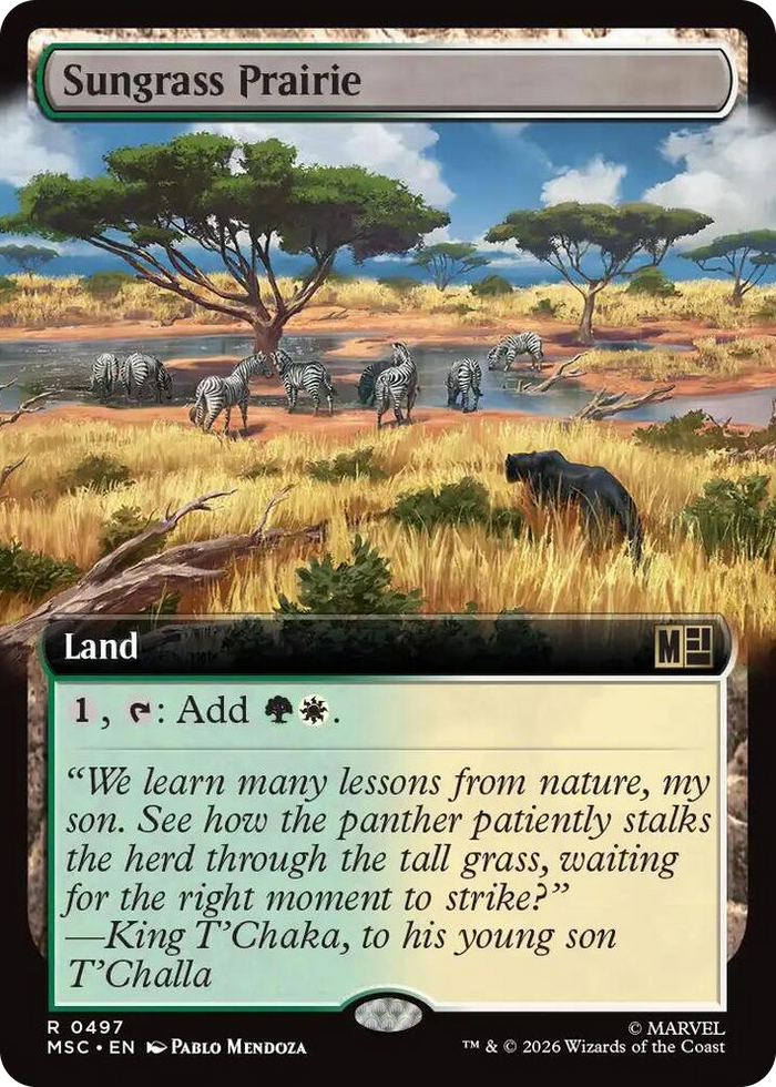 Sungrass Prairie (Extended Art) #497 R - Commander: Marvel Super Heroes Pokemon card
