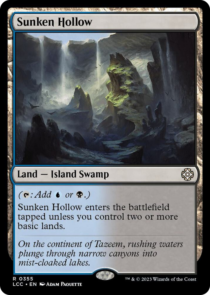 Sunken Hollow #355 R - Commander: The Lost Caverns of Ixalan Pokemon card