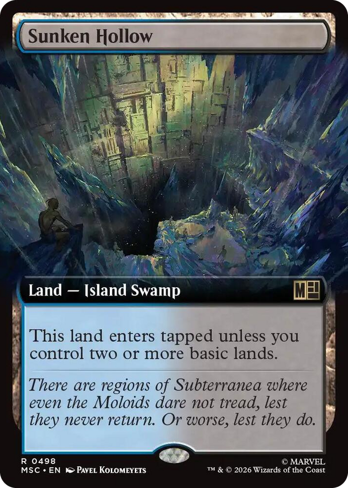 Sunken Hollow (Extended Art) #498 R - Commander: Marvel Super Heroes Pokemon card