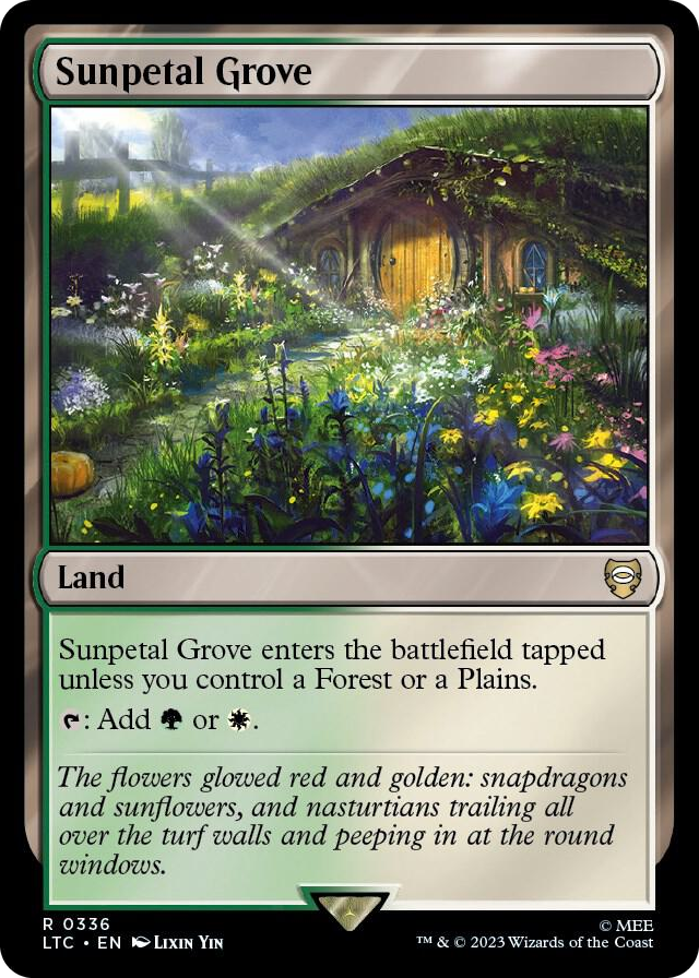 Sunpetal Grove #336 R - Commander: The Lord of the Rings: Tales of Middle-earth Pokemon card
