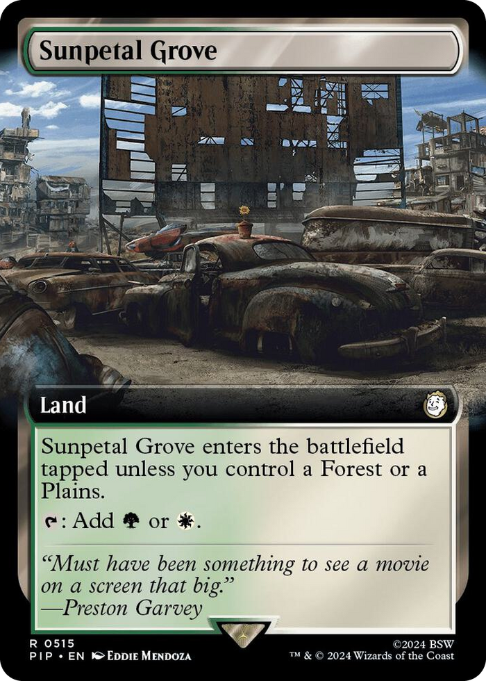 Sunpetal Grove (Extended Art) #515 R - Universes Beyond: Fallout Pokemon card