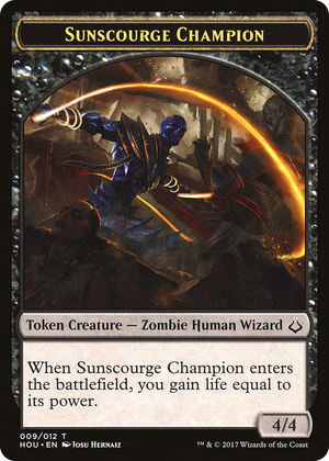 0009 Sunscourge Champion // Cat Double-Sided Token T Hour of Devastation