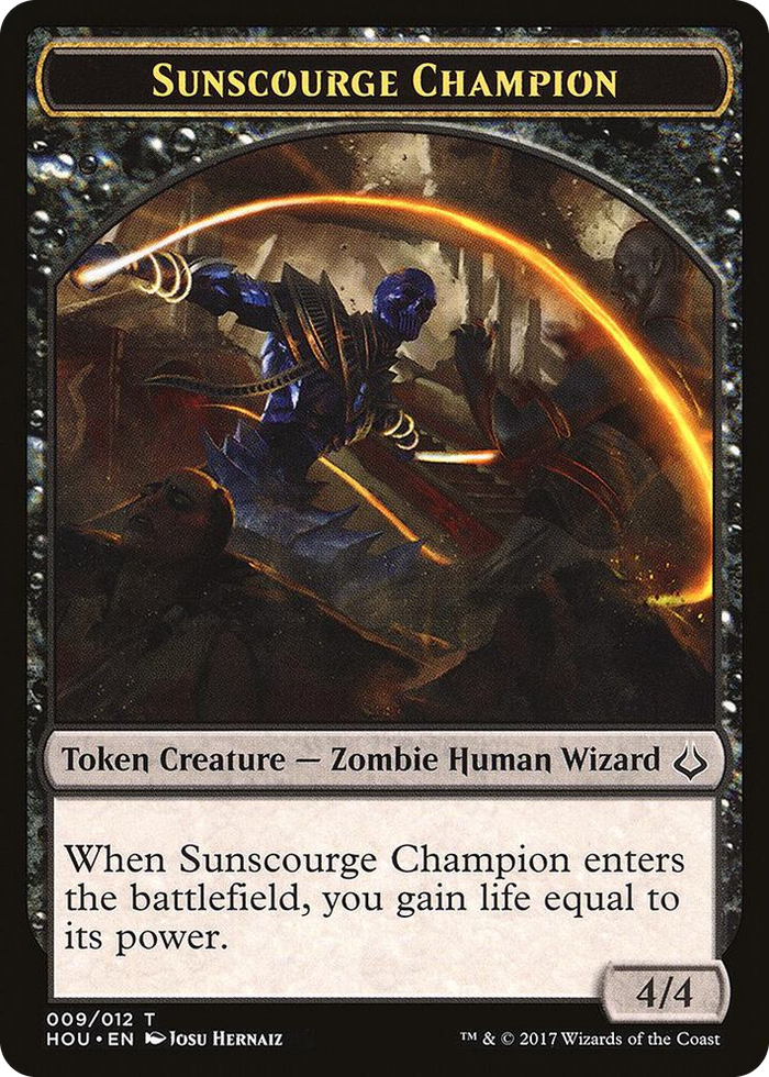 Sunscourge Champion // Zombie Double-Sided Token #9 T - Hour of Devastation Pokemon card