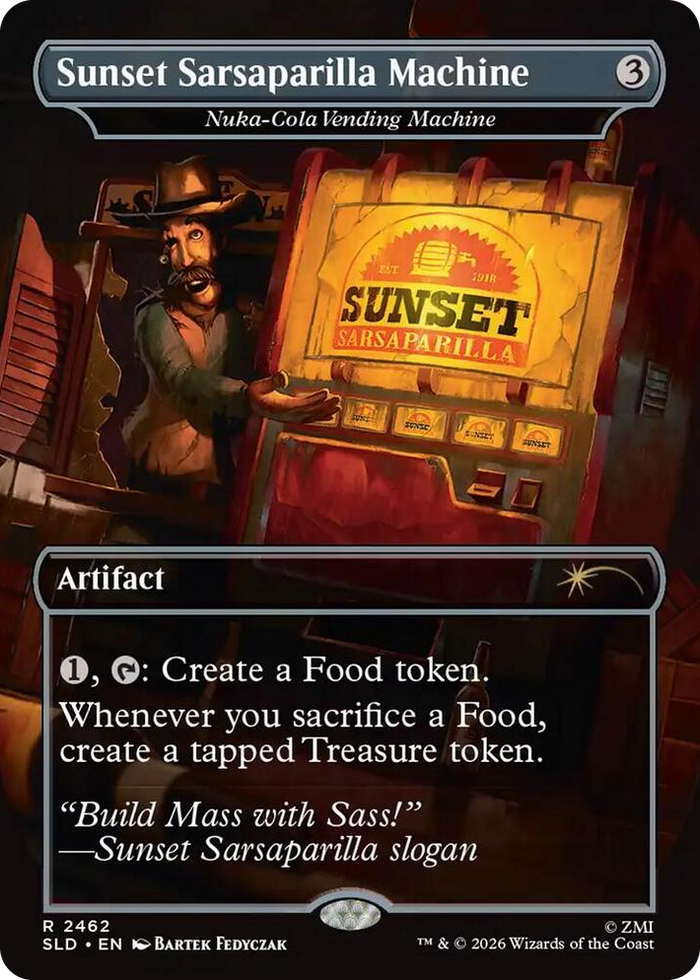 Sunset Sarsaparilla Machine - Nuka-Cola Vending Machine #2462 R - Secret Lair Drop Series Pokemon card