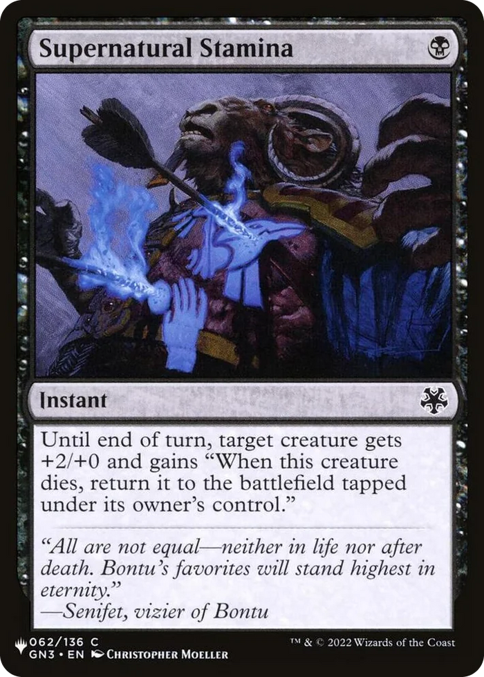 0062 Supernatural Stamina C The List Reprints