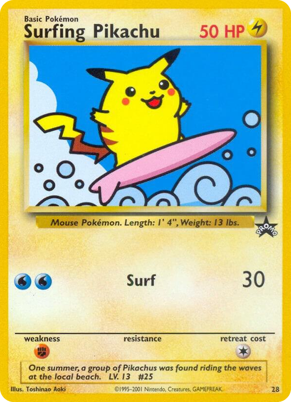 0028 Surfing Pikachu Promo WoTC Promo