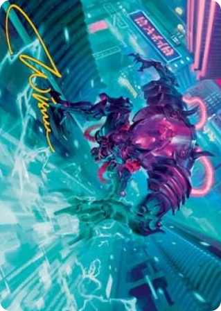0045 Surgehacker Mech Art Card (Gold-Stamped Signature) S Art Series: Kamigawa: Neon Dynasty