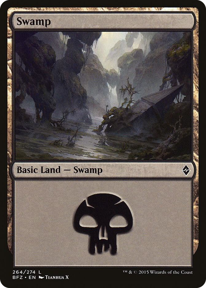 Swamp (264) #264 L - Battle for Zendikar Pokemon card