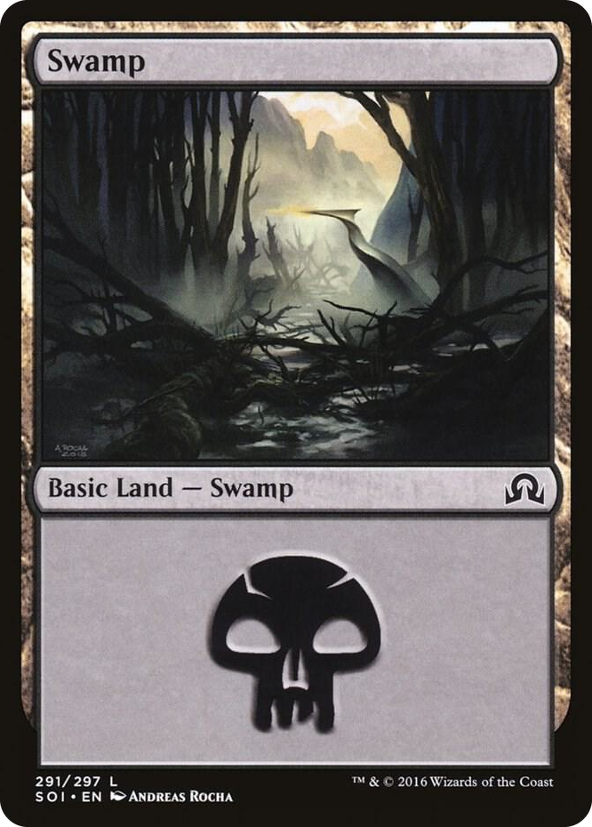 Swamp (291) #291 L - Shadows over Innistrad Pokemon card
